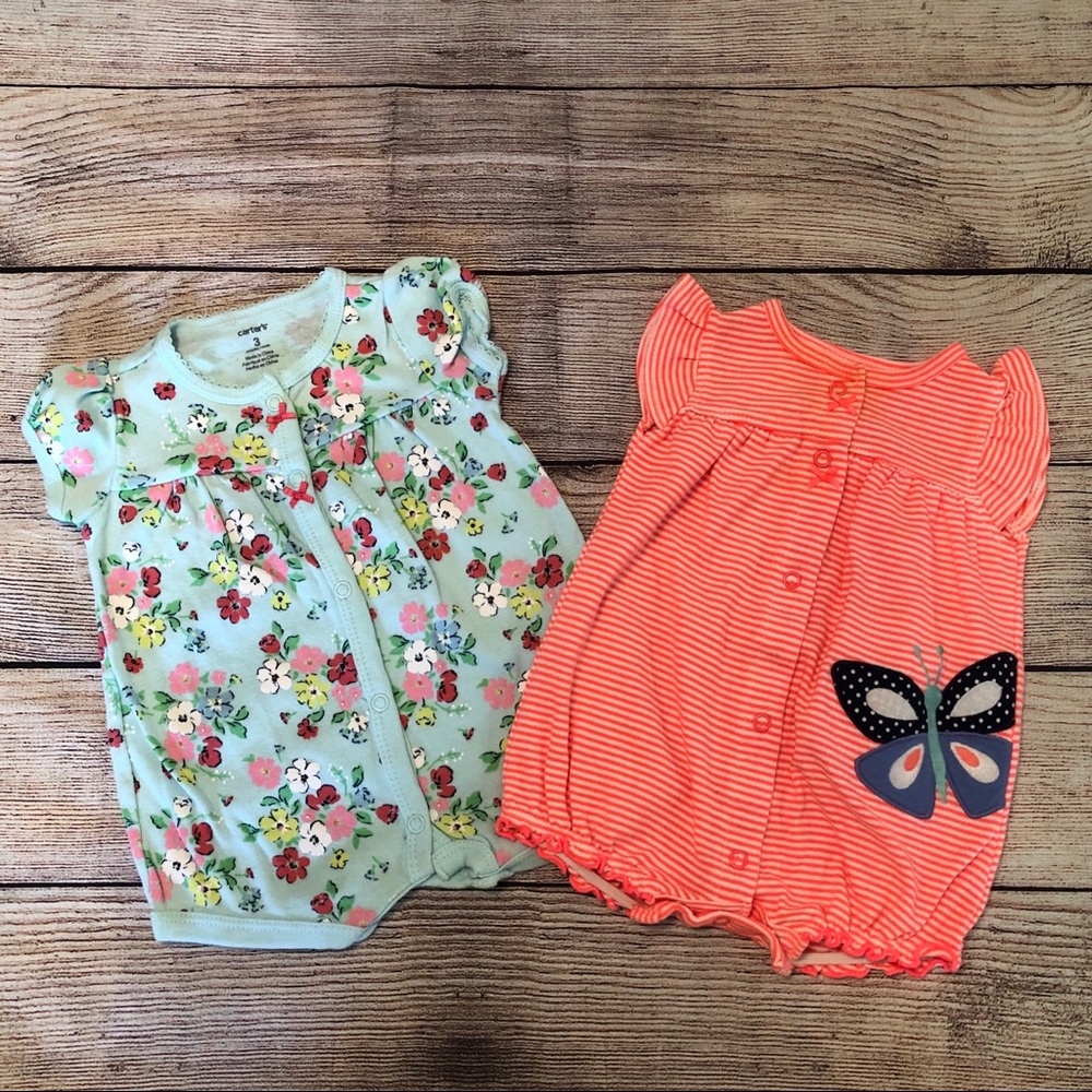 (20% OFF 4+) A30 Carter’s infant girls 3M rompers